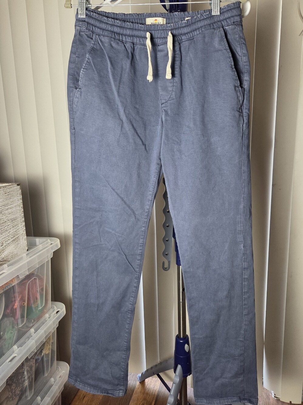 Marine Layer Saturday Stretch Beach Pant Men's Medium M French Blue Casual
